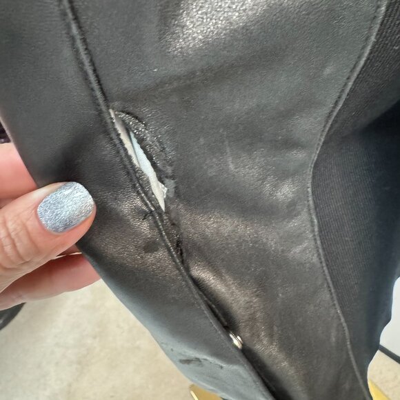 Soia & Kyo Black Lamb Leather Jacket with Knit Panels Size XL - Flaw - Picture 5 of 9